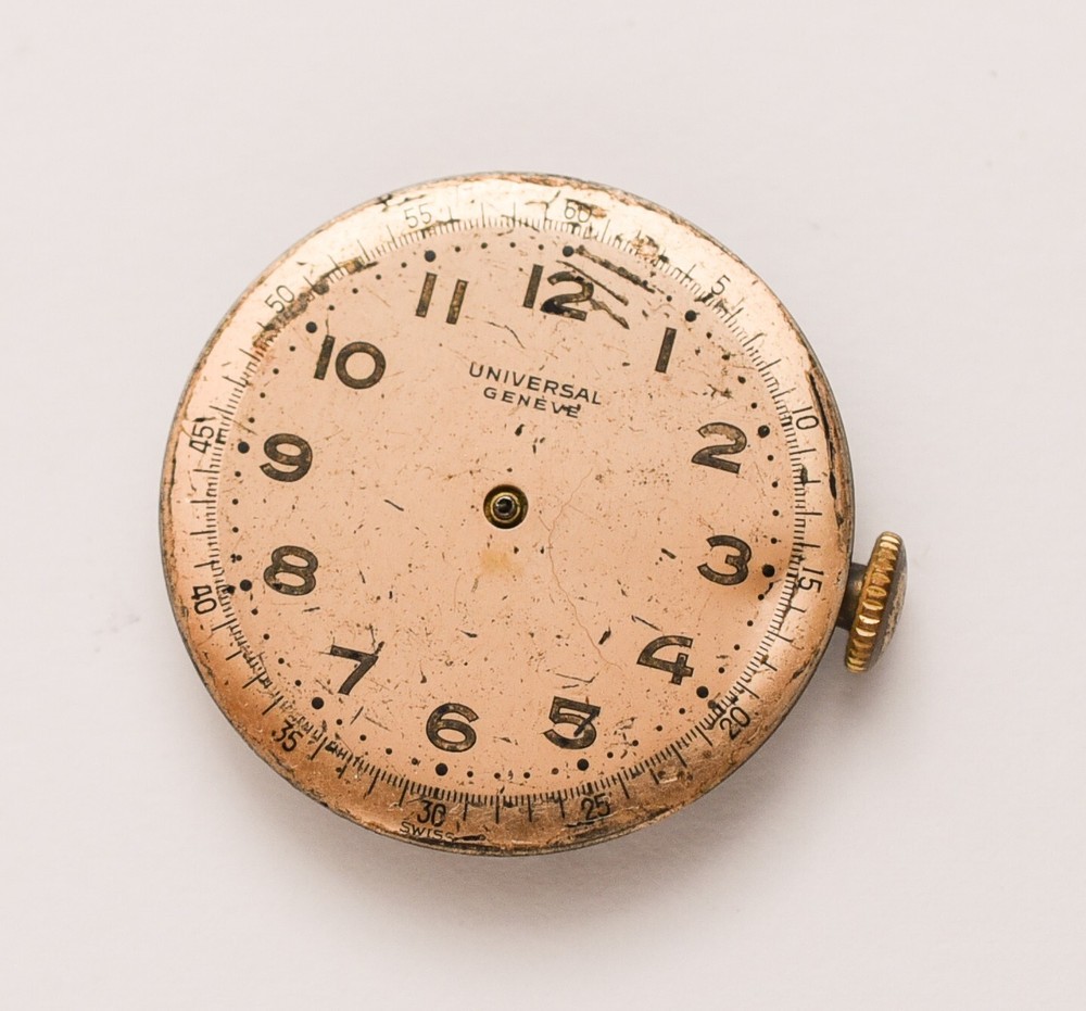 Vintage UNIVERSAL GENEVE 263 Manual Wind Movement w/ Dial AS IS PARTS