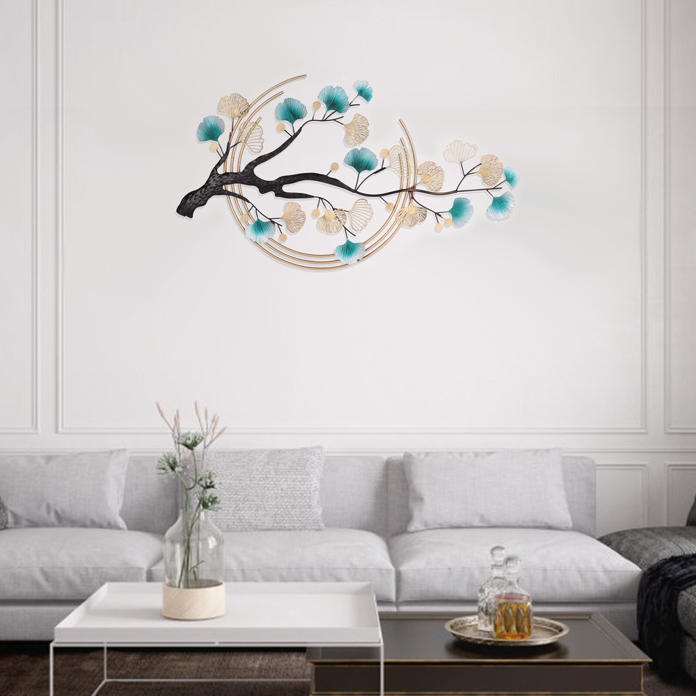 Modern Luxury Metal Wall Nature Art Decor 3D Ginkgo Tree Leaf Metal Wall Art