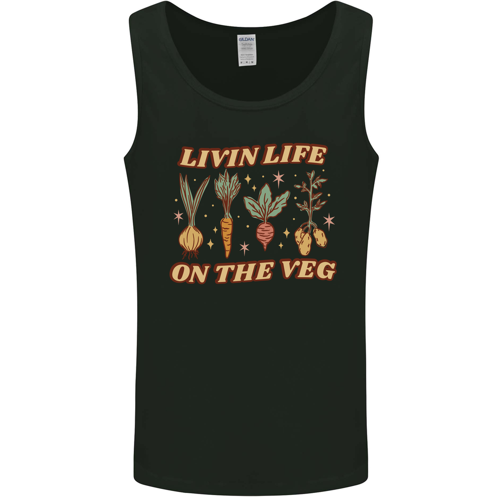 Vegan Living Life on the Veg Vegetarian Mens Vest Tank Top