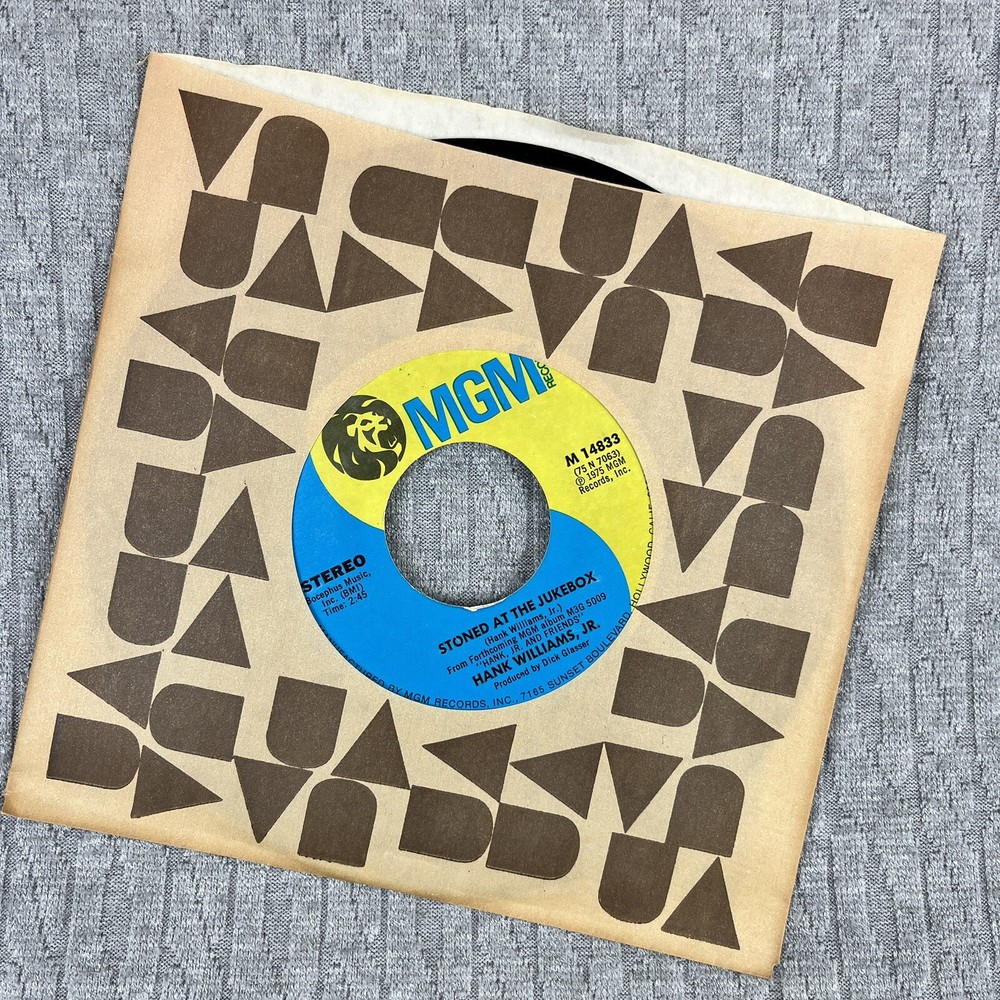 Vintage 45 RPM record Hank Williams Junior 1975 MGM records