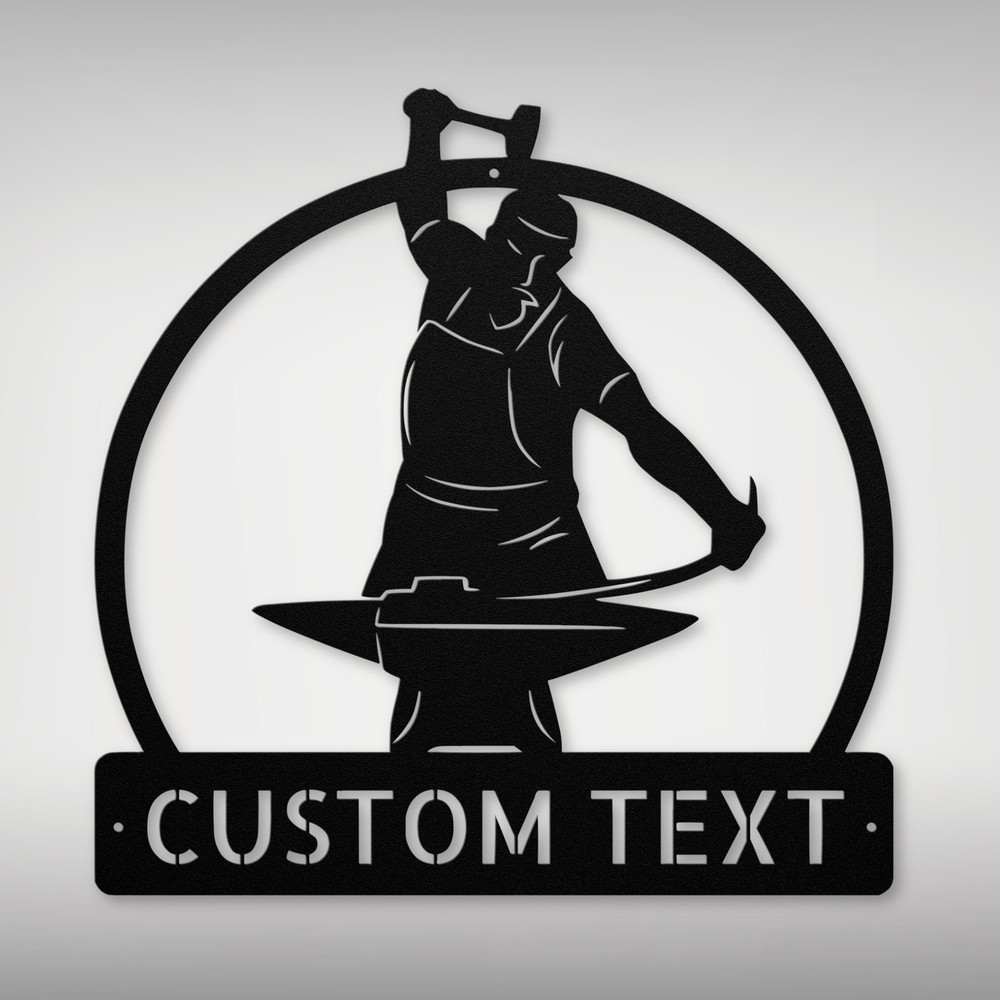 Custom Blacksmith Metal Wall Art Sign Personalized Home Shop Artwork Decor Signs