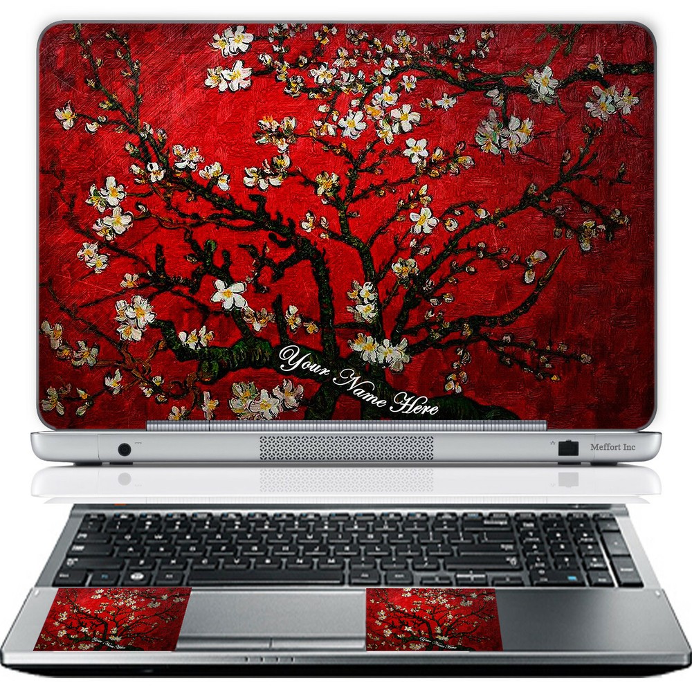 17 Inch Laptop Skin Sticker Cover Art Decal & Wrist Pad Customize Your text