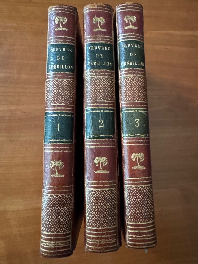 Crebillon ). Oeuvres complettes de Crébillon, Édition illustrée, Maroquin rouge