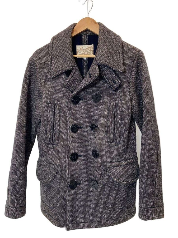 Brown S Beach Jacket P-Coat/Fullcount/Pea Coat/40/Wool/Gry/Plain/Bbj2-007// 3346