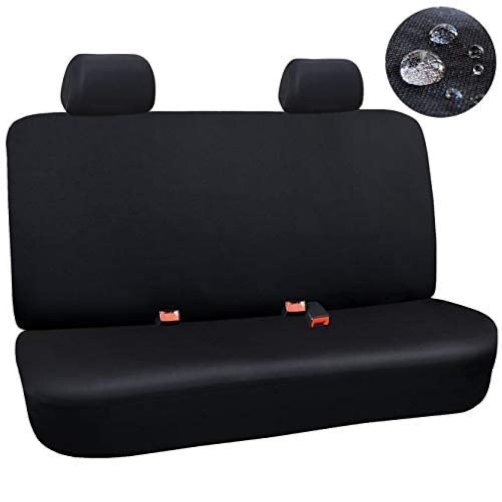 Waterproof Black Rear Bench Seat Cover Quick Easy Install Seat Protection