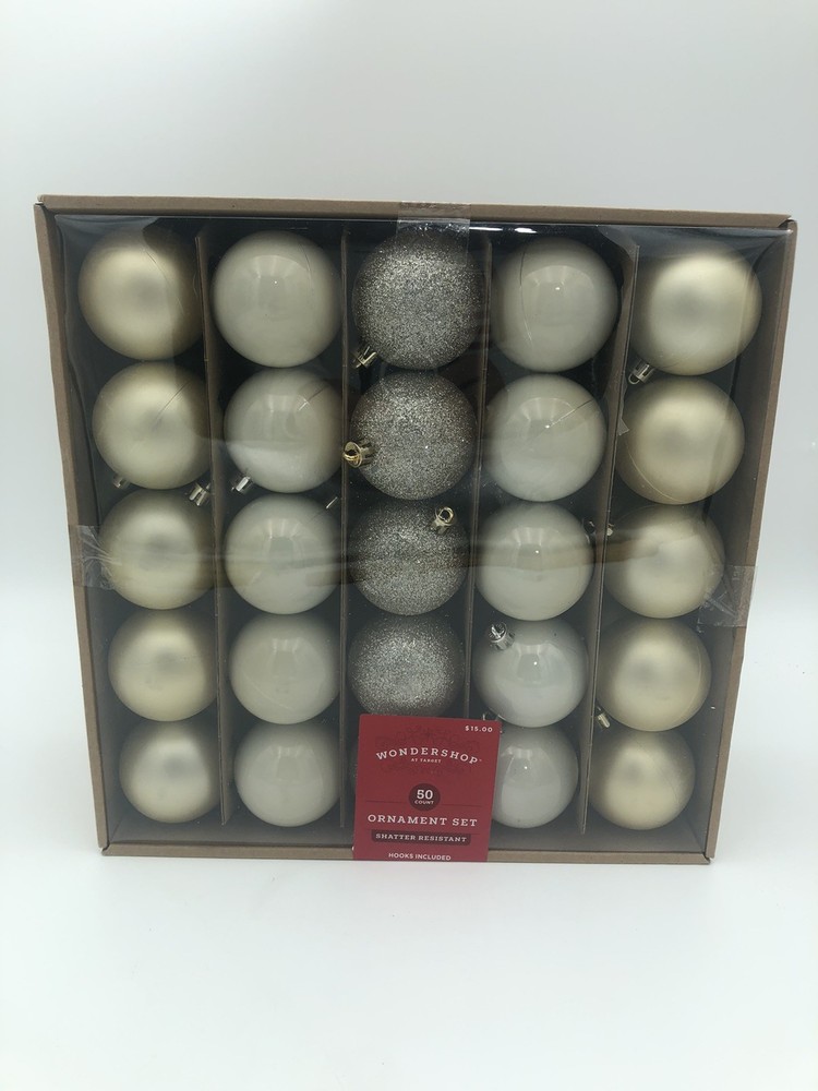 50ct Target Shatter Resistant Christmas Tree Ornaments Set Pack NIB ——518——