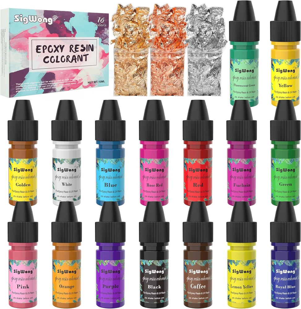 Epoxy Resin Pigment - 16 Colors Translucent Resin Colorant, Highly Concentrated