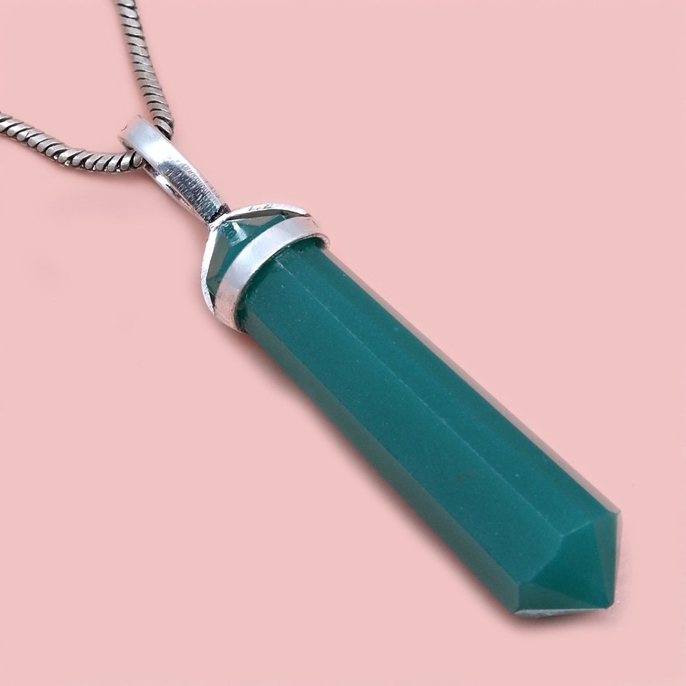Green Onyx Gemstone Handmade Silver Pendant for Women & Men