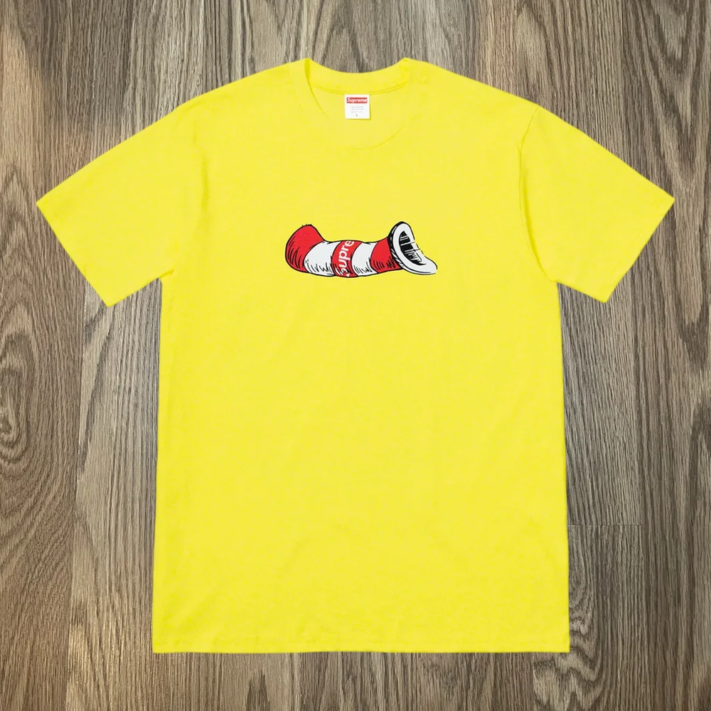 Supreme Cat in the Hat Tee Yellow T Shirt Size M Medium NEW
