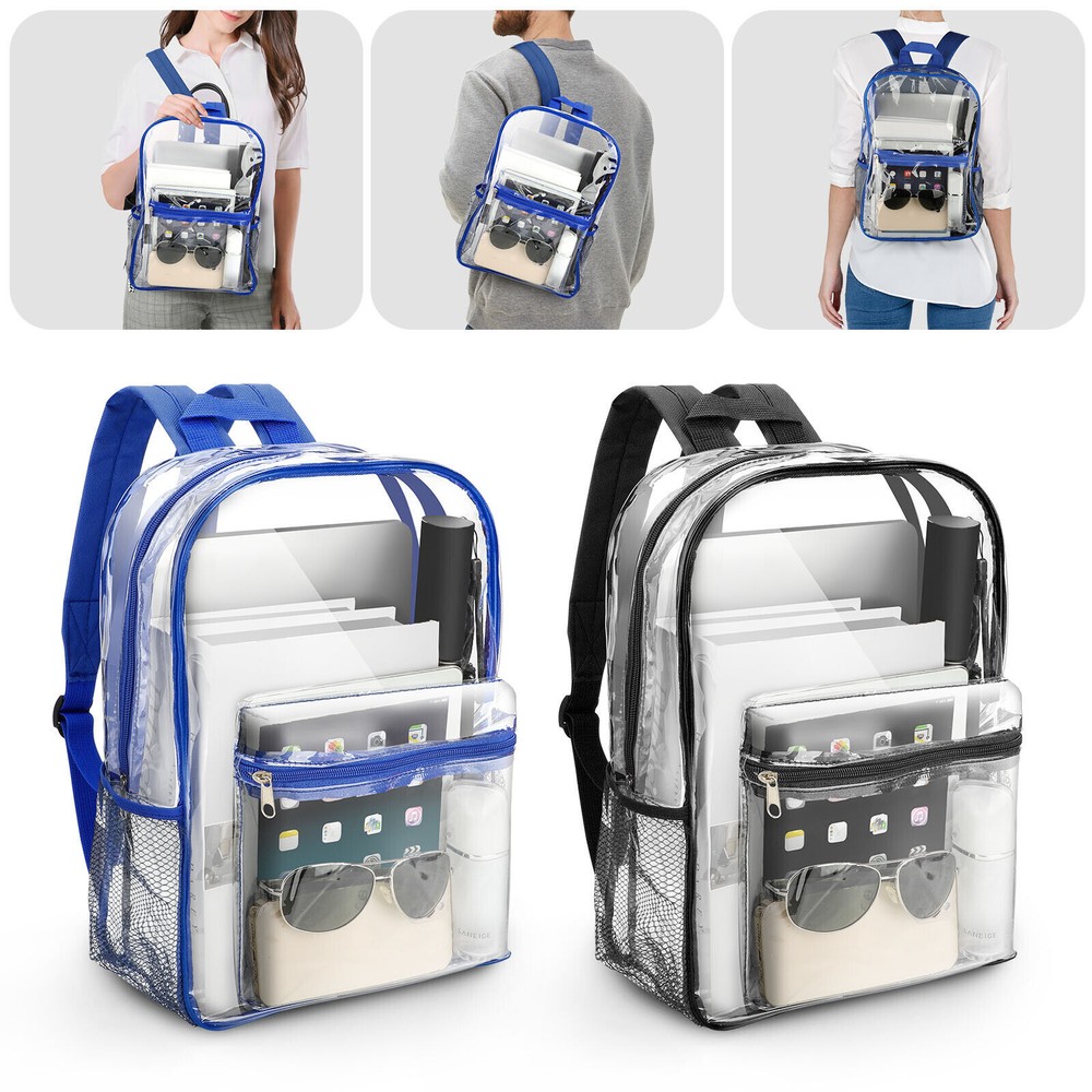 Clear Backpack Heavy Duty PVC Transparent Shoulder Handbag Waterproof School Bag