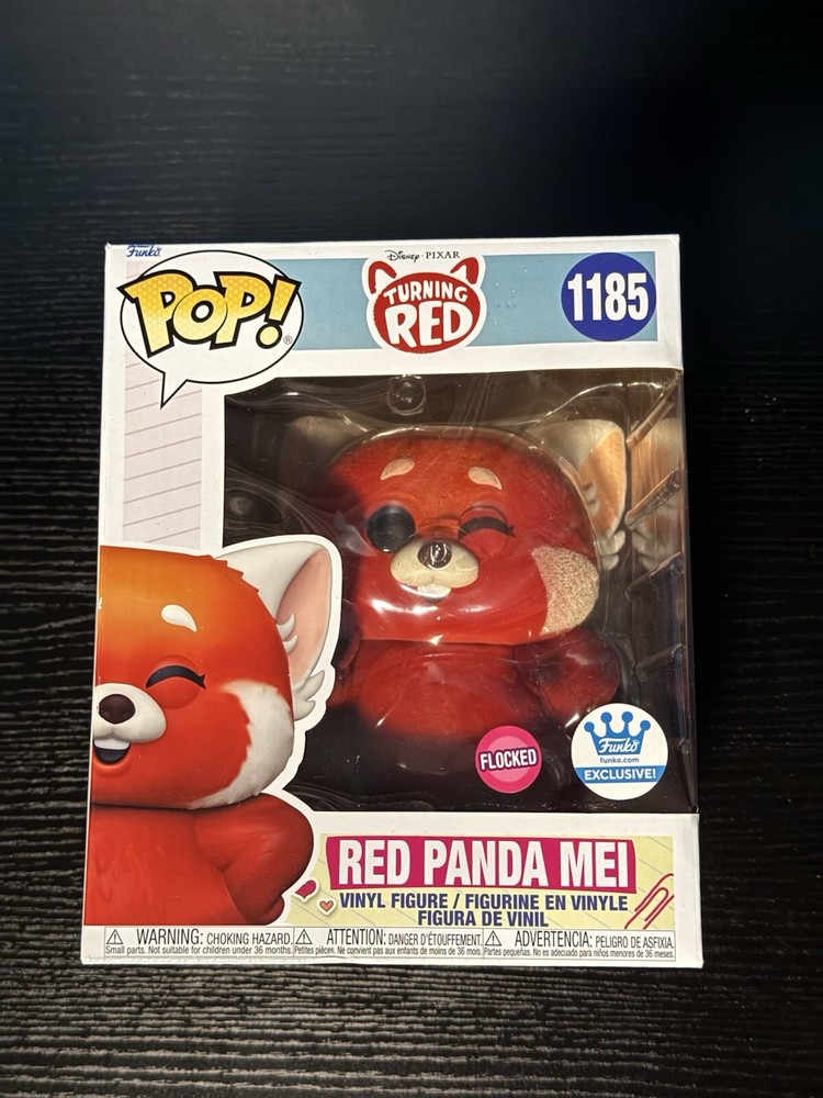 2022 Funko POP Disney Pixar Flocked Red Panda Mei #1185 Exclusive