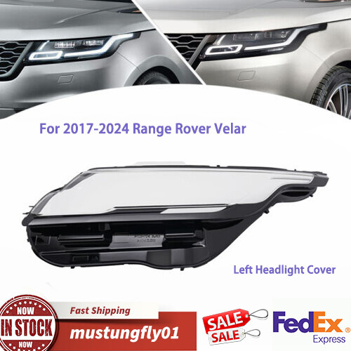 For Range Rover Velar 2017-2023 2024 Left Driver Side Headlight Clear Lens Cover
