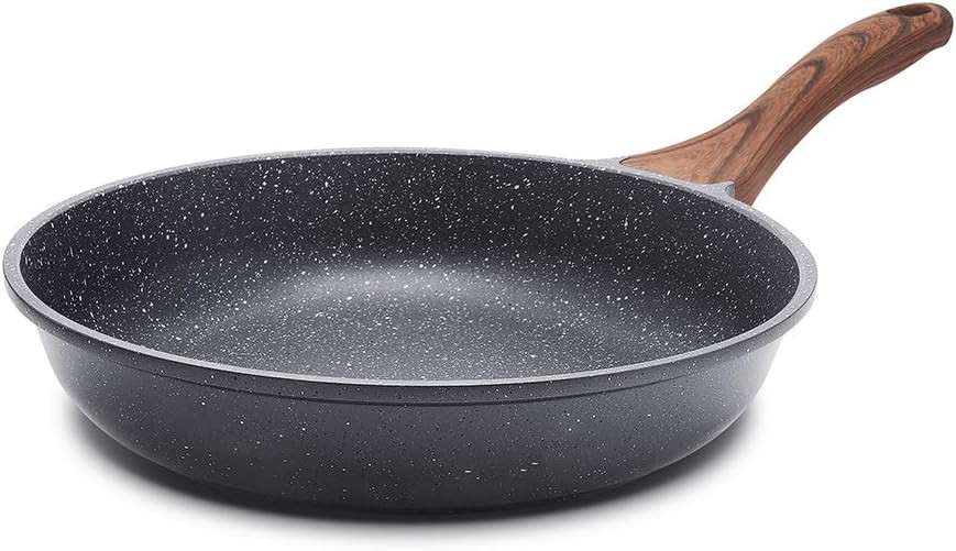 SENSARTE 9.5 Inch Gray Nonstick Frying Pan with Swiss Granite Coating