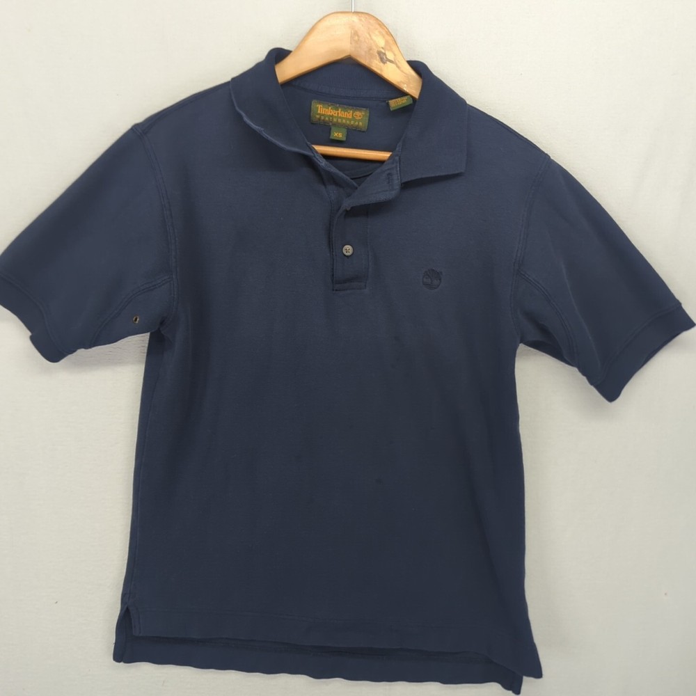 Timberland Weather Gear Polo Shirt Short Sleeve Navy Blue Outdoor Extra Small