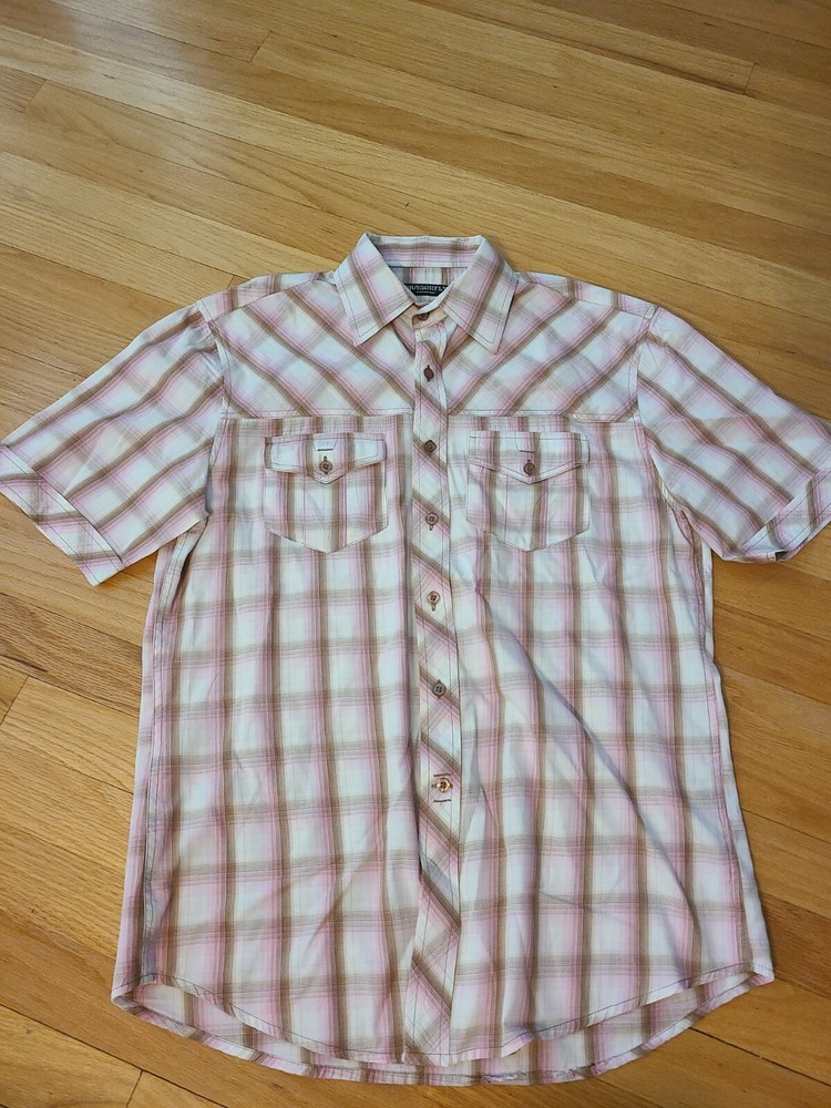 Edward Dada Dragonfly Rock N Soul Short Sleeve Button Up Shirt Medium