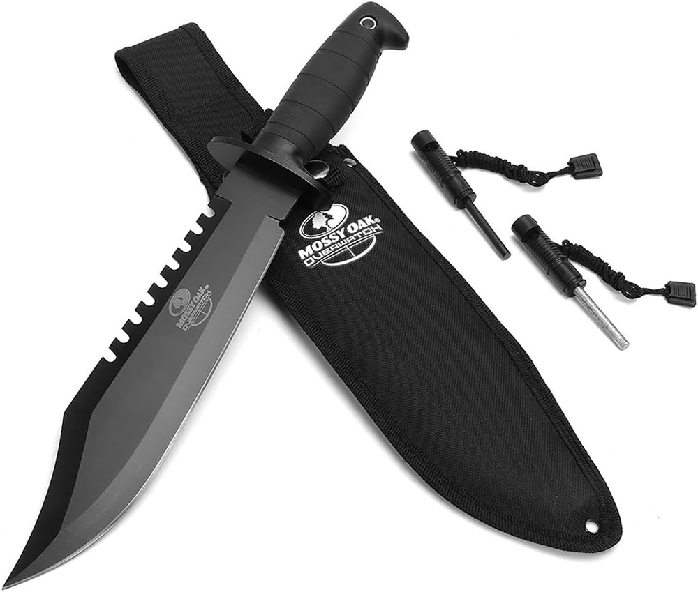 Survival Hunting Knife with Sheath, 15-Inch Fixed Blade Tactical Bowie Knife wit