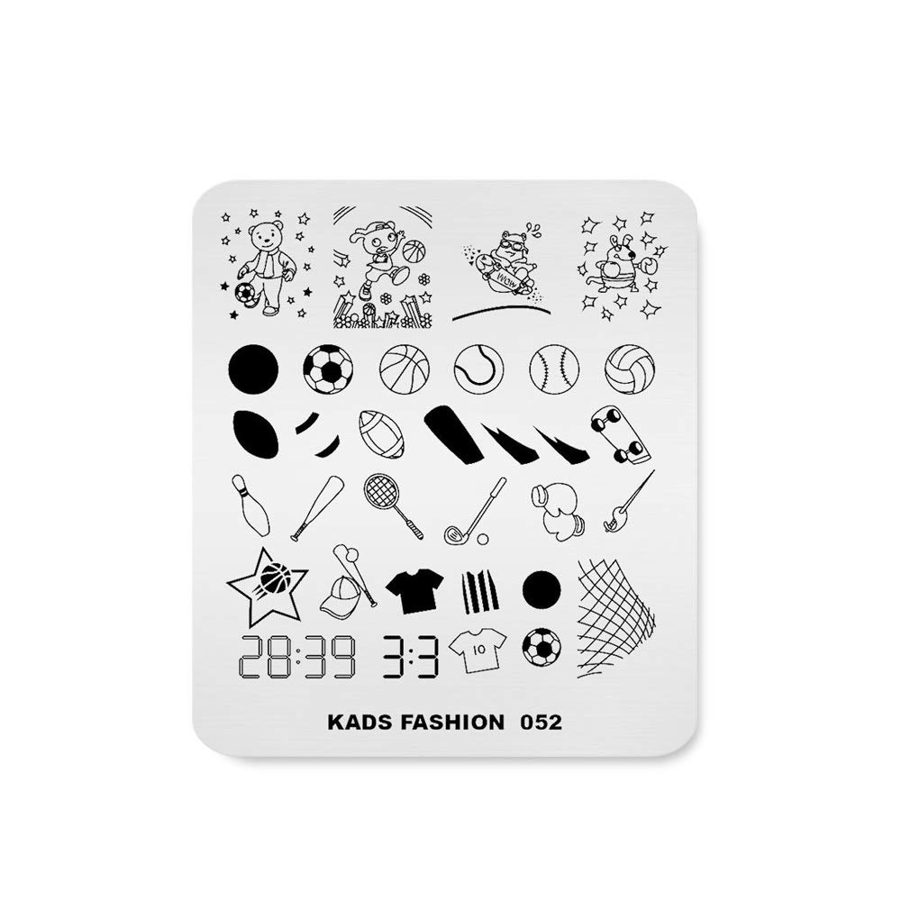 Nail Stamping Plate Fashion Sport Football Soccer Baseball Hockey Theme Multi-Pa