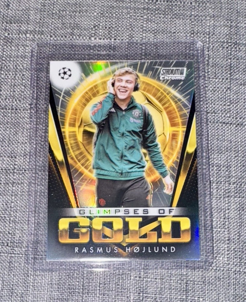 Rasmus Hojlund TOPPS Stadium Club Chrome UCL 2023/24 Glimpses Of Gold