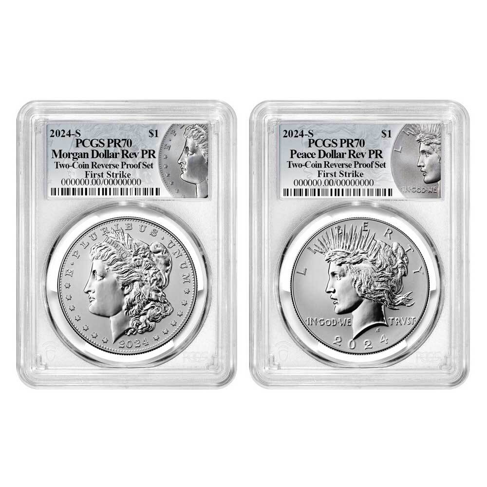 Presale - 2024-S Reverse Proof $1 Morgan and Peace Silver Dollar 2pc Set PCGS...-image