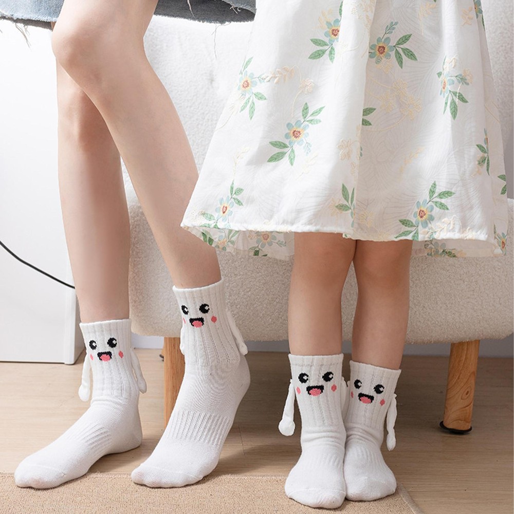 1 Pair Hand Holding Socks Soft Magnetic Socks 3D Printing For Adults/ Children