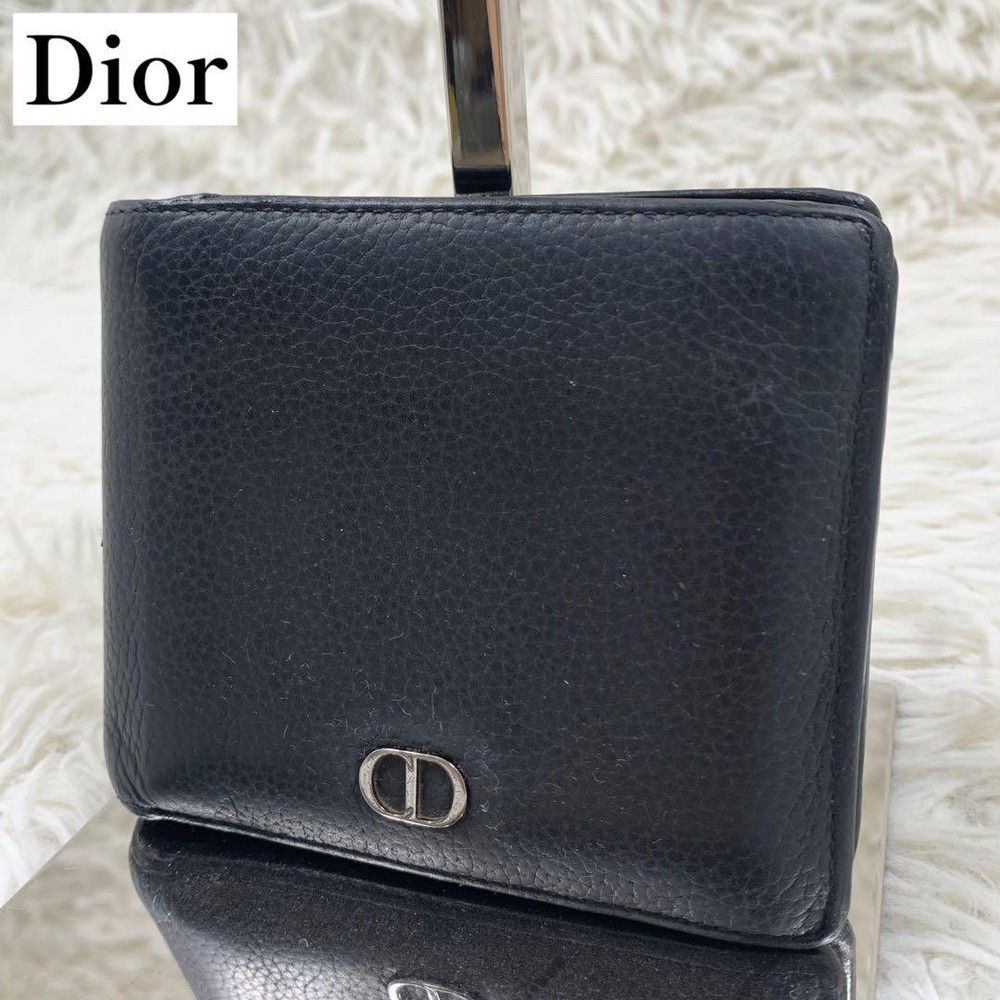 Dior CD Logo Black Leather Bifold Wallet Pre-Owned Luxury Accessory