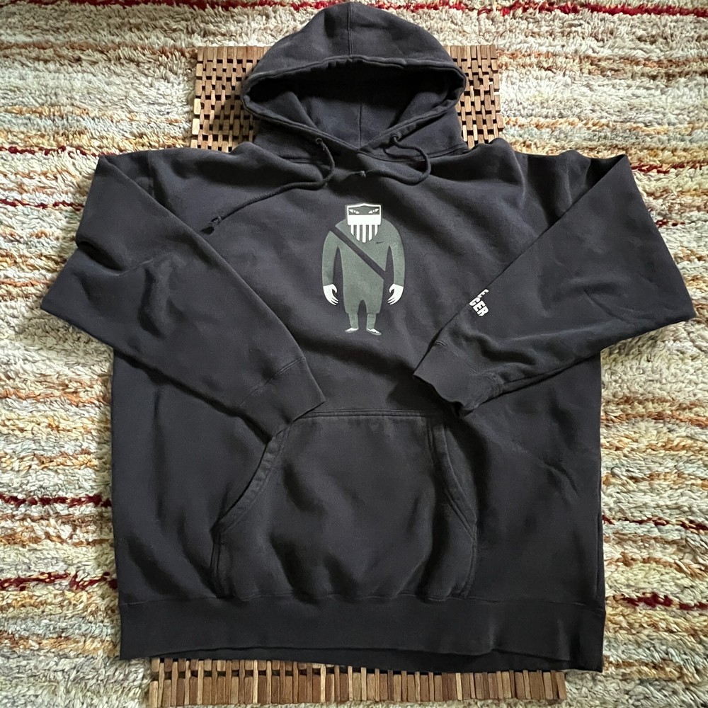 Vintage Nike Soccer Oversize Graphic Print Hoodie Hoody Black Men's Size XXL