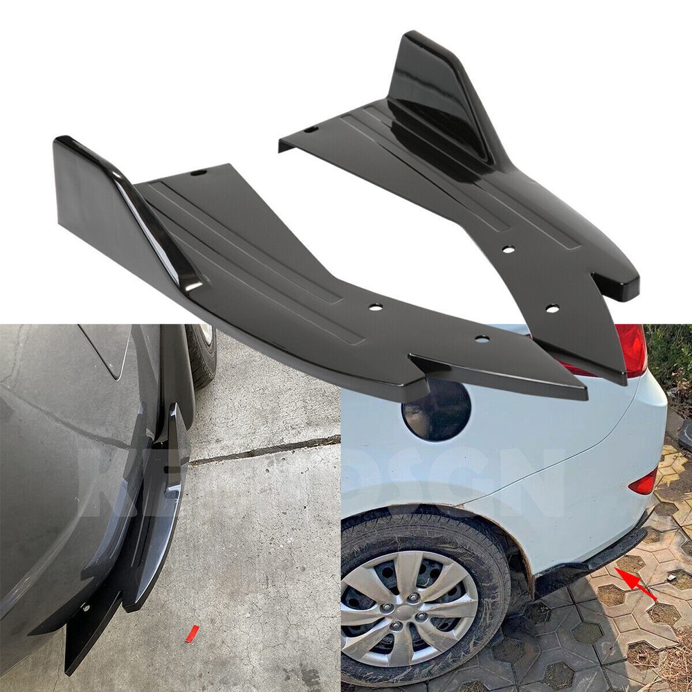 Rear Bumper Lip Spoiler Diffuser Splitter Scratch Protector Winglets Side Skirt
