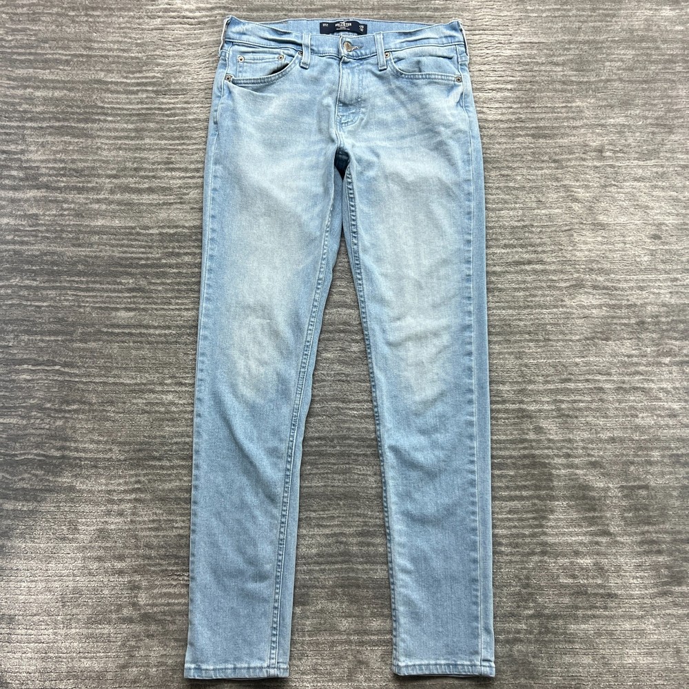 Hollister Jeans Size W29 L32 Mens Slim Straight Epic Flex Mid Rise Blue Denim
