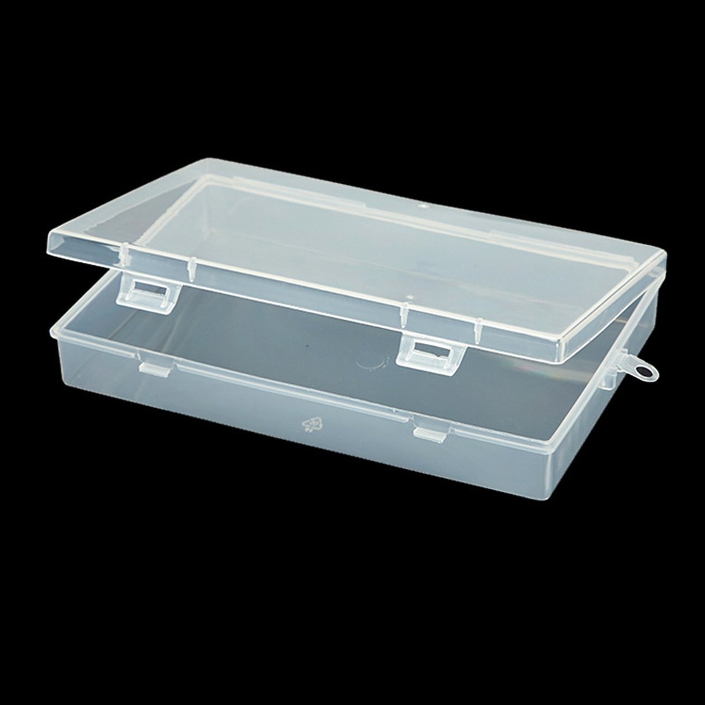 Plastic Storage Box with Hinged Lid for DIY Arts Crafts Pens Markers