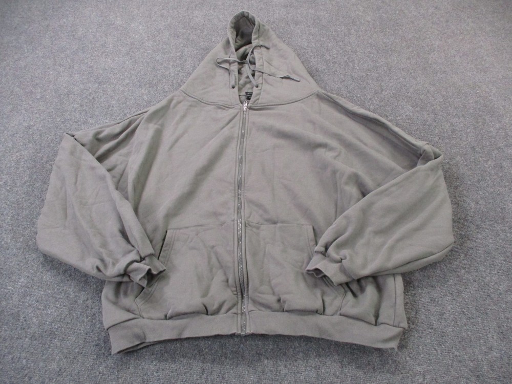 PopFlex Jacket Womens 1X 3X Gray Cropped Oversized Zip Cloud Hoodie Casual