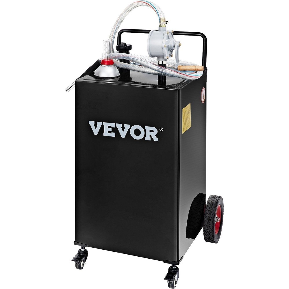 VEVOR 30-Gallon Mobile Gas Caddy with Manual Pump & 4 Wheels for Easy Transport