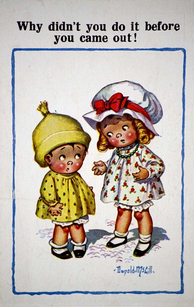 Postcard Seaside Comic Saucy Risqué Little Girl Inter-Art Donald McGill 4404