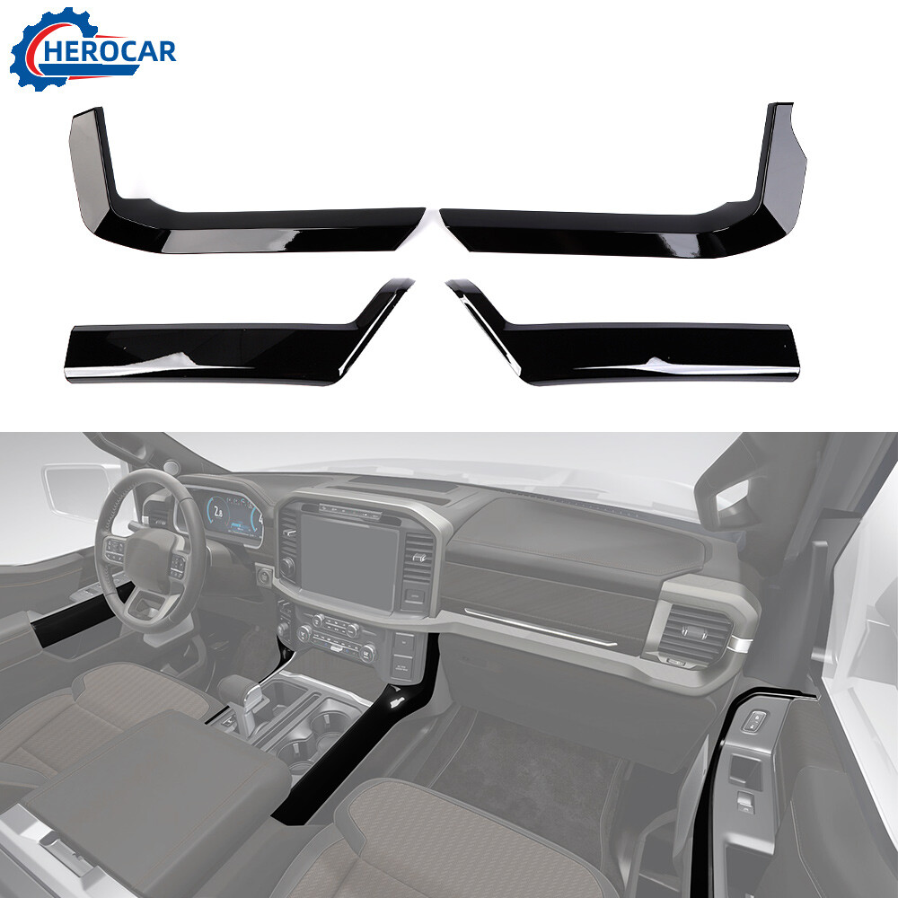 Car Door Handle & Gear Shifter Side Panel Trim Cover Guard For Ford F150 2021-24