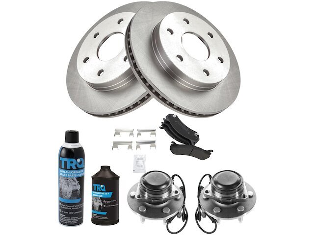 Front Brake Pad and Rotor and Wheel Hub Kit fits Sierra 1500 1999-2004 51ZXTW
