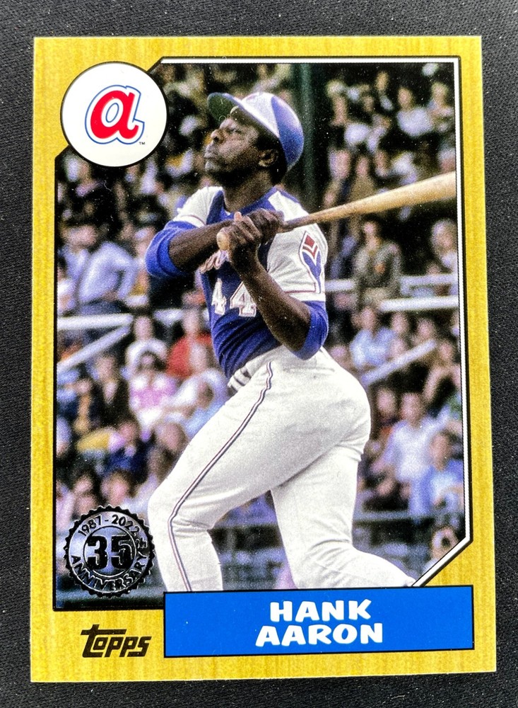 2022 Topps 1987 35th Anniversary 87TB-9 Hank Aaron Atlanta Braves HOF Baseball Card