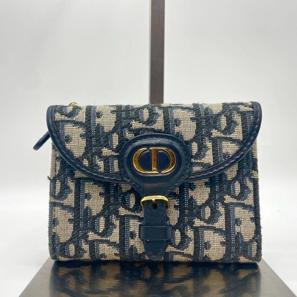Dior Bobby Mini Bifold Leather Wallet Card Holder Pre-Owned