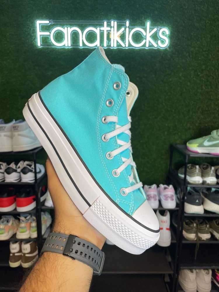 Converse Chuck Taylor Platform HI Womens Size 9 Shoes Teal White Blue A07570F