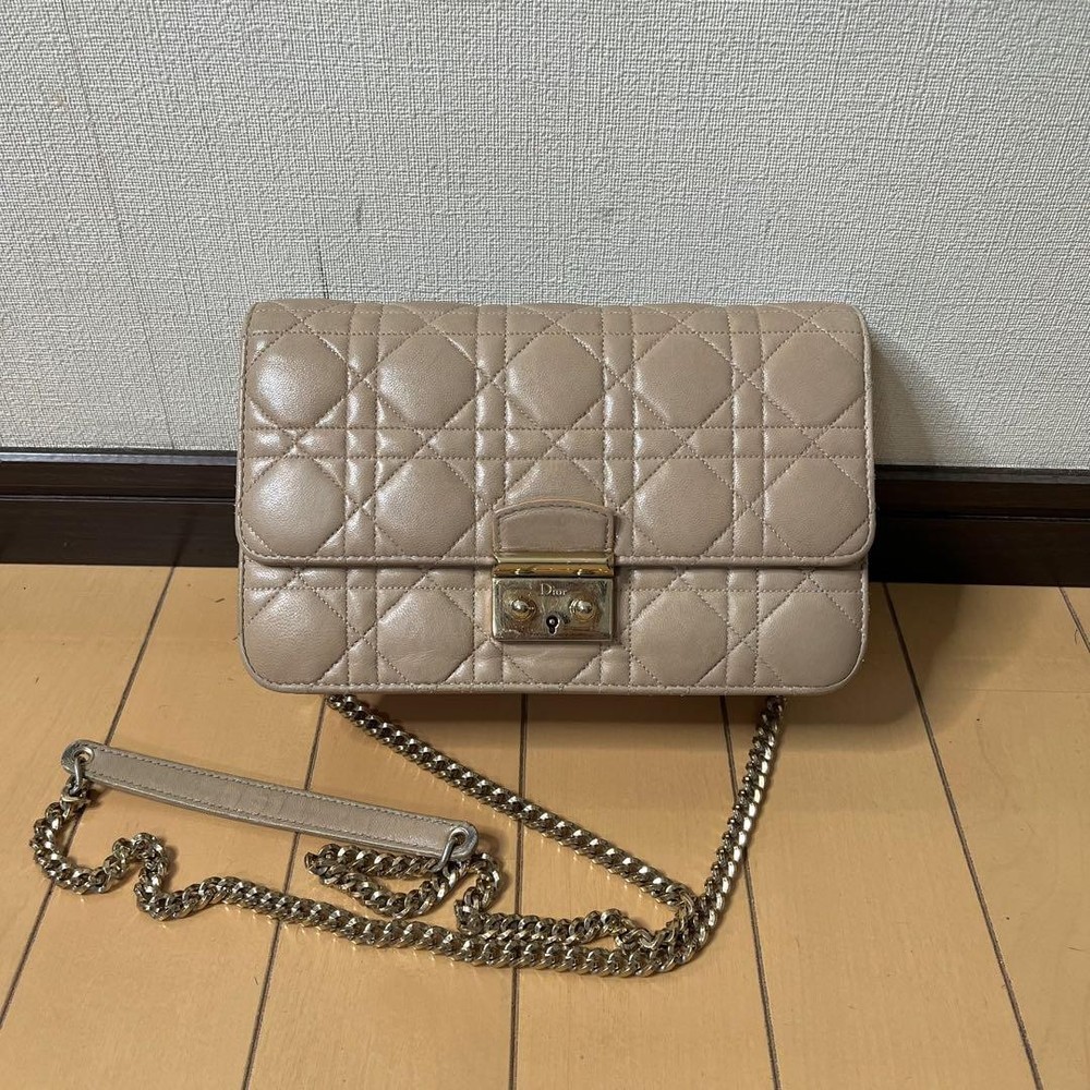 Dior Chain Shoulder Bag Wallet in Authentic Leather