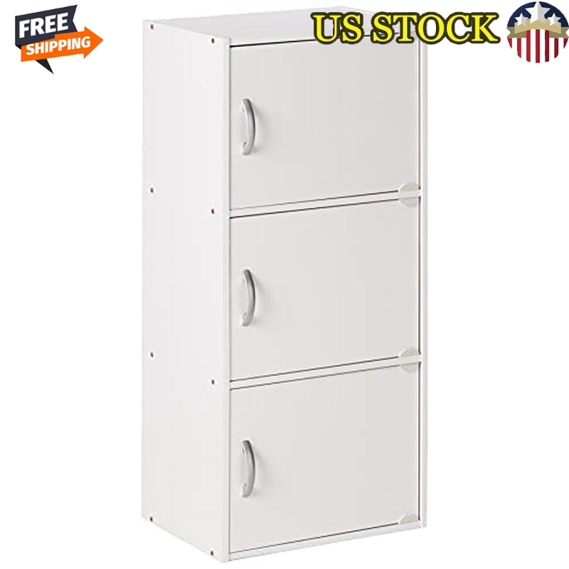 Multipurpose 3-Door Storage Cabinet for Home Office Easy Assembly