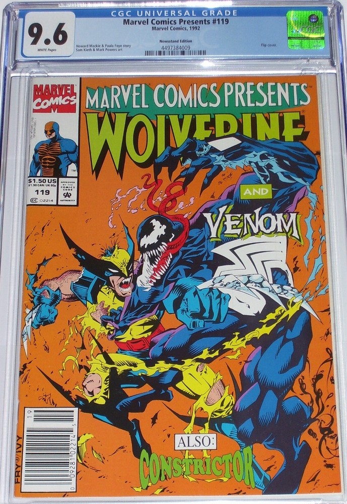 Marvel Comics Presents #119 CGC 9.6 Newsstand Edition from 1992 Wolverine, Venom