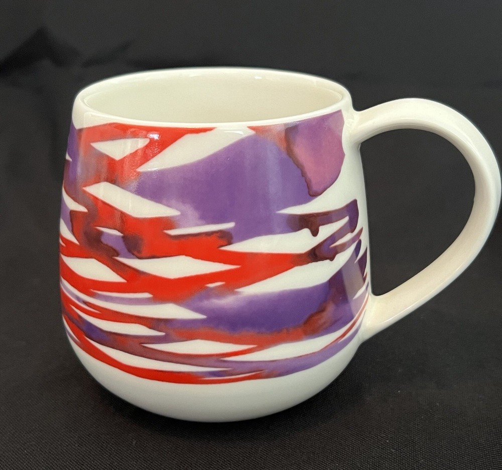 Starbucks Watercolor Purple Pink White 12FL Oz Ceramic Coffee Mug Tea Cup 2016