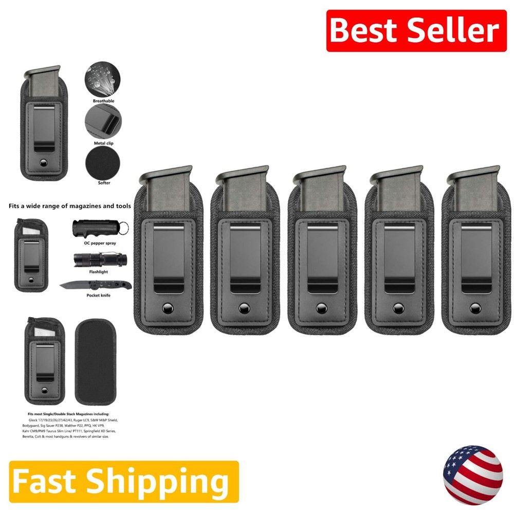 Universal Concealed Carry Mag Holder Pouch Set - Fits Glock, Sig Sauer, and More