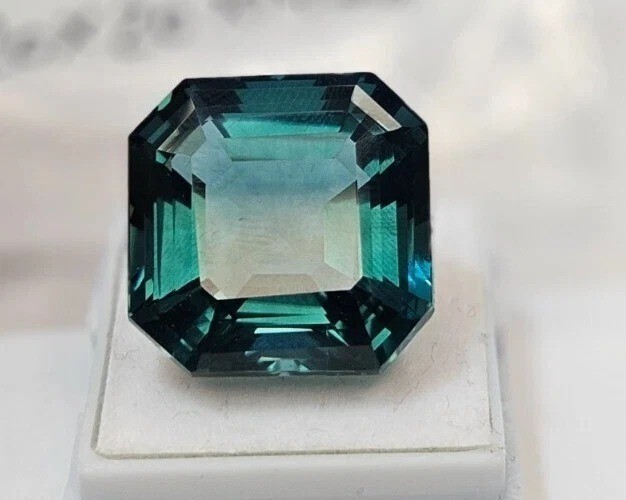Tourmaline Teal Blue Asscher Cut 34+ Ct Natural EGL Certified Loose Gemstone