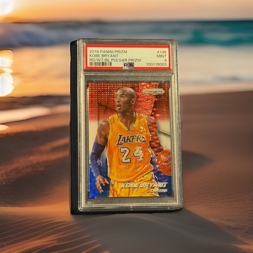 2014 Panini Prizm Kobe Bryant Rd/Wt/Bl Pulsar Prizm #136 Psa Mint 9 Lakers Goat