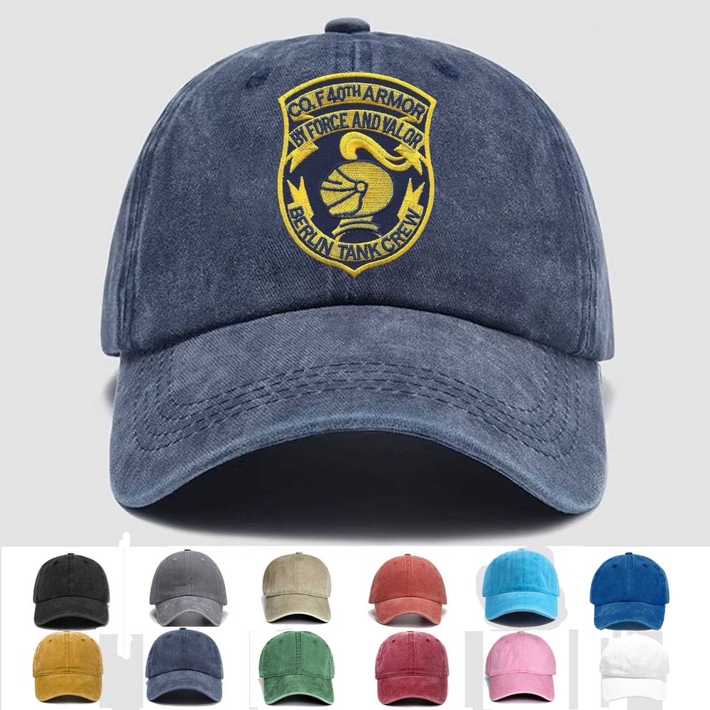 Custom Embroidered Hat Co F 40th Armor Regiment Berlin Tank Crew, Veteran Cap