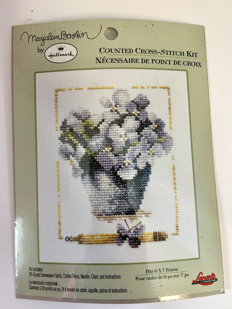 Hallmark Lamarte Marjolein Bastin Pansies Counted Cross Stitch Kit  NEW