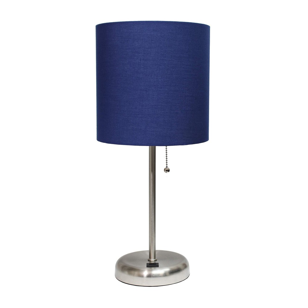 Brushed Steel Stick Desk Lamp with USB Port and Dimmable LED Light