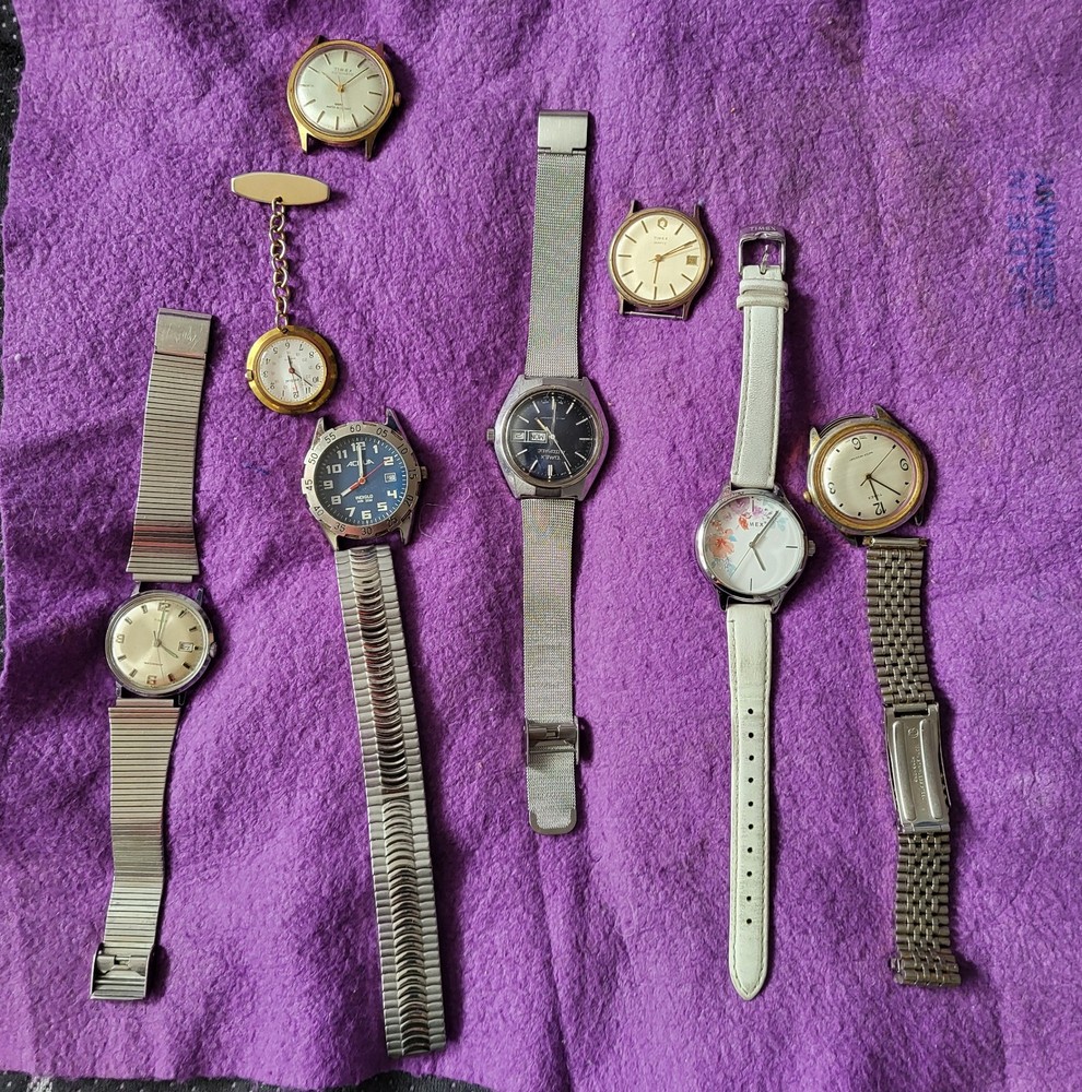 Timex Vintage Mechanical(4) Watch Lot 4 Parts /Repair ,All Complete But One