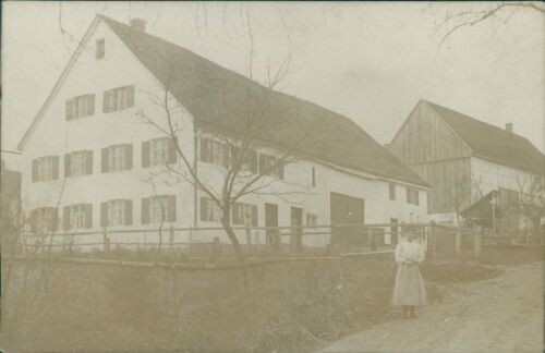 Postcard Photo PK Traunstein Farm Person (b124)