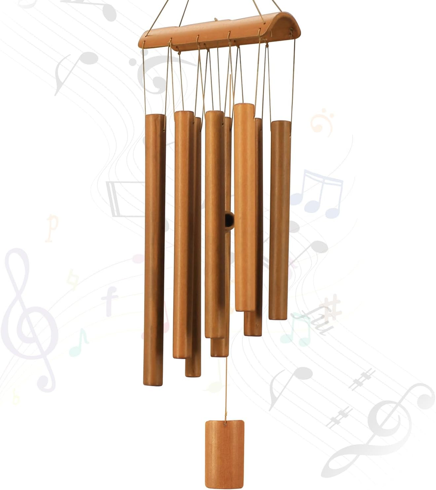 Sympathy Wind Chimes for Outdoor Decor - Bamboo Windchime with Natural Soothing Sounds  